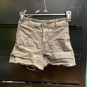 green highwaisted shorts